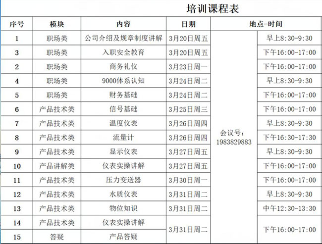 聯(lián)測(cè)課程表